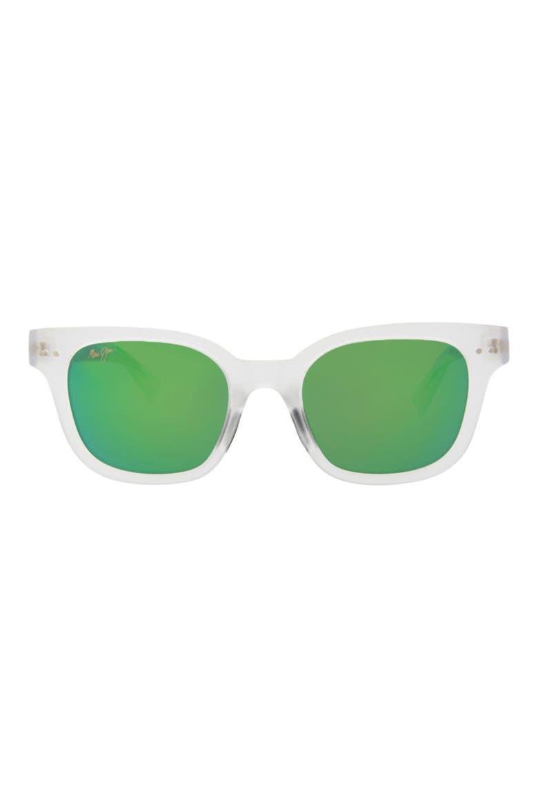 50mm MAUIGreen® Polarized Square Sunglasses, Main, color, CRYSTAL CRYSTAL GREEN