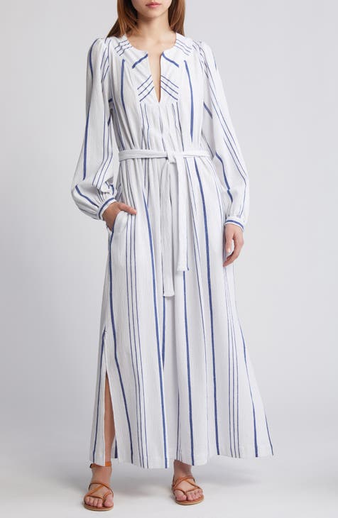 Ellys Belted Long Sleeve Maxi Dress