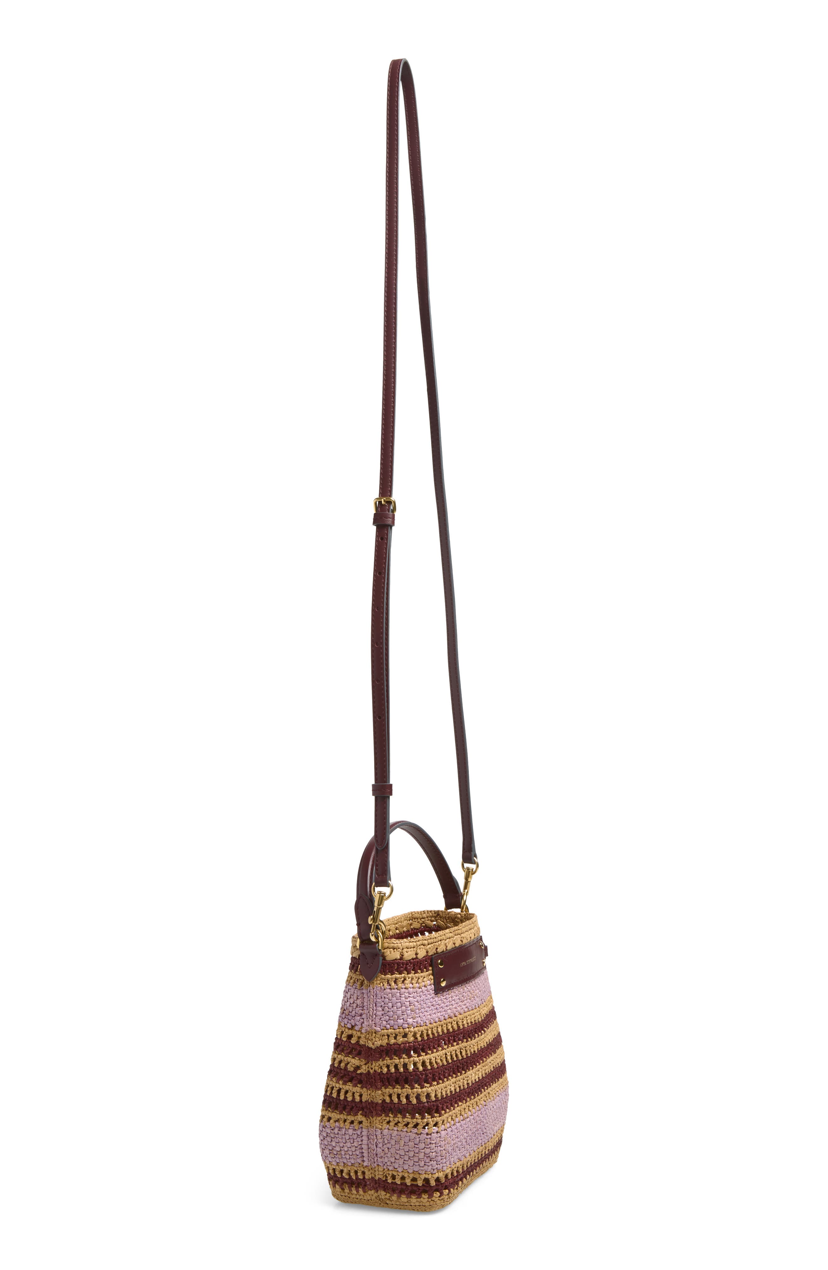 Stripe Raffia Crossbody Bag, Alternate, color, IRIS