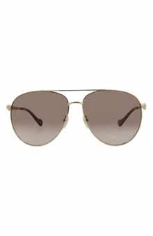 Gucci 61mm Pilot Sunglasses