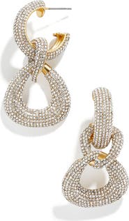 BaubleBar Gemma Pavé Crystal Link Drop Earrings