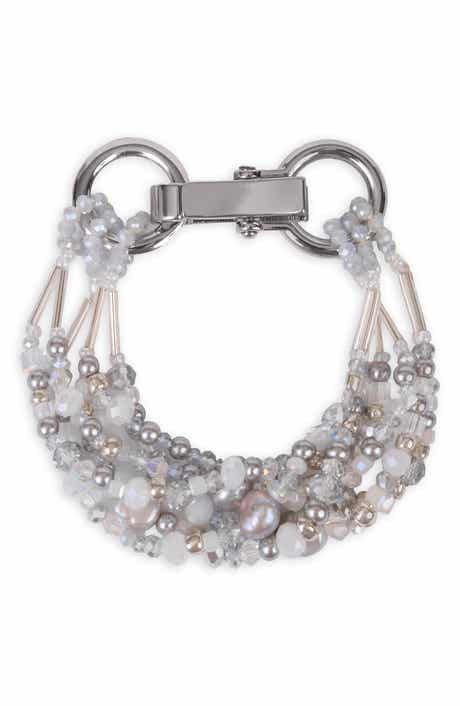 SAACHI Beaded Cluster Statement Bracelet