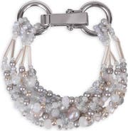 SAACHI Beaded Cluster Statement Bracelet