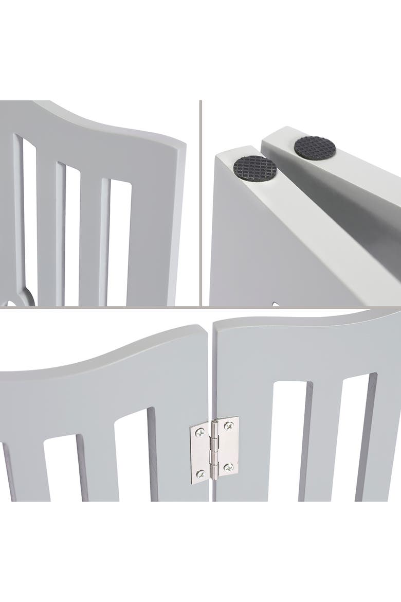 Wooden Free Standing Pet Gate for Small Dogs and Cats, Alternate, color, Multicolored