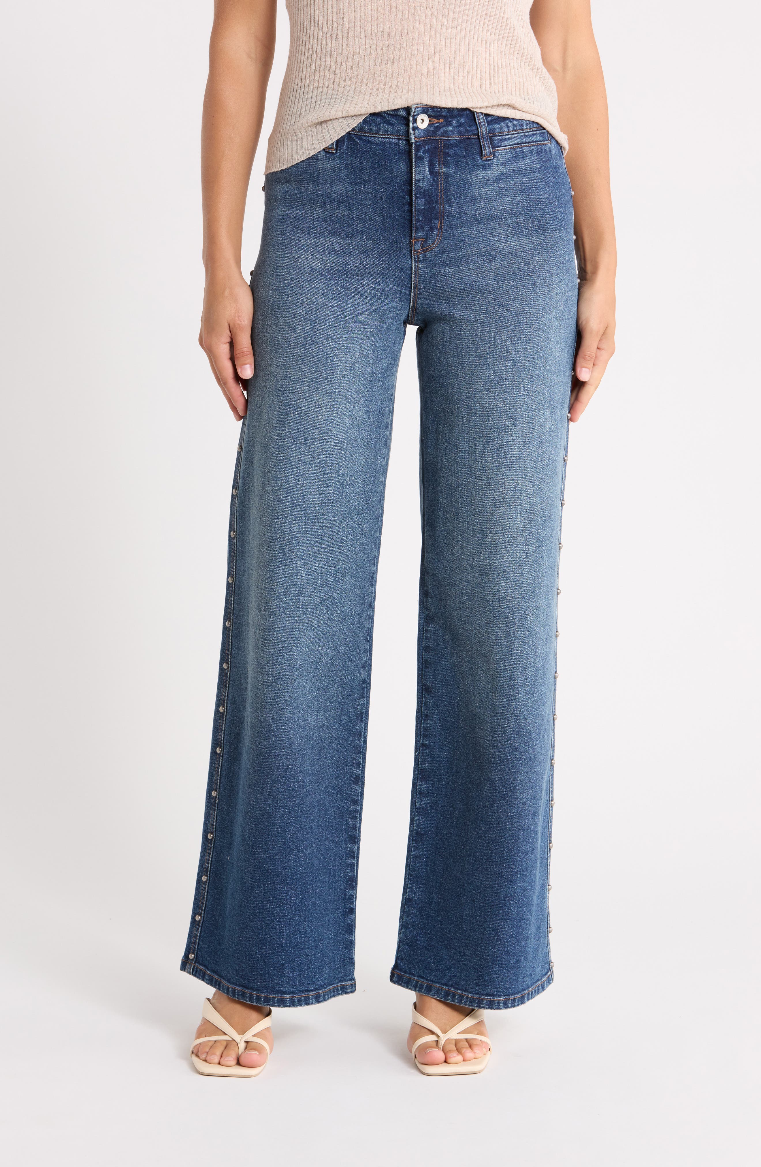 Studded Wide Leg Jeans