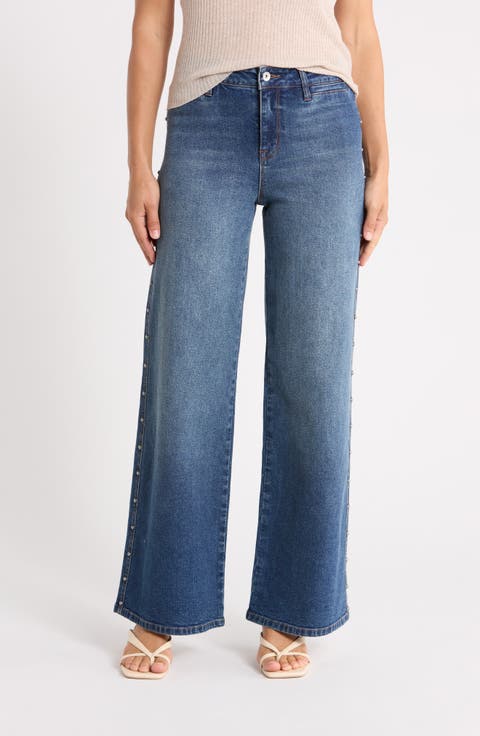 Studded Wide Leg Jeans