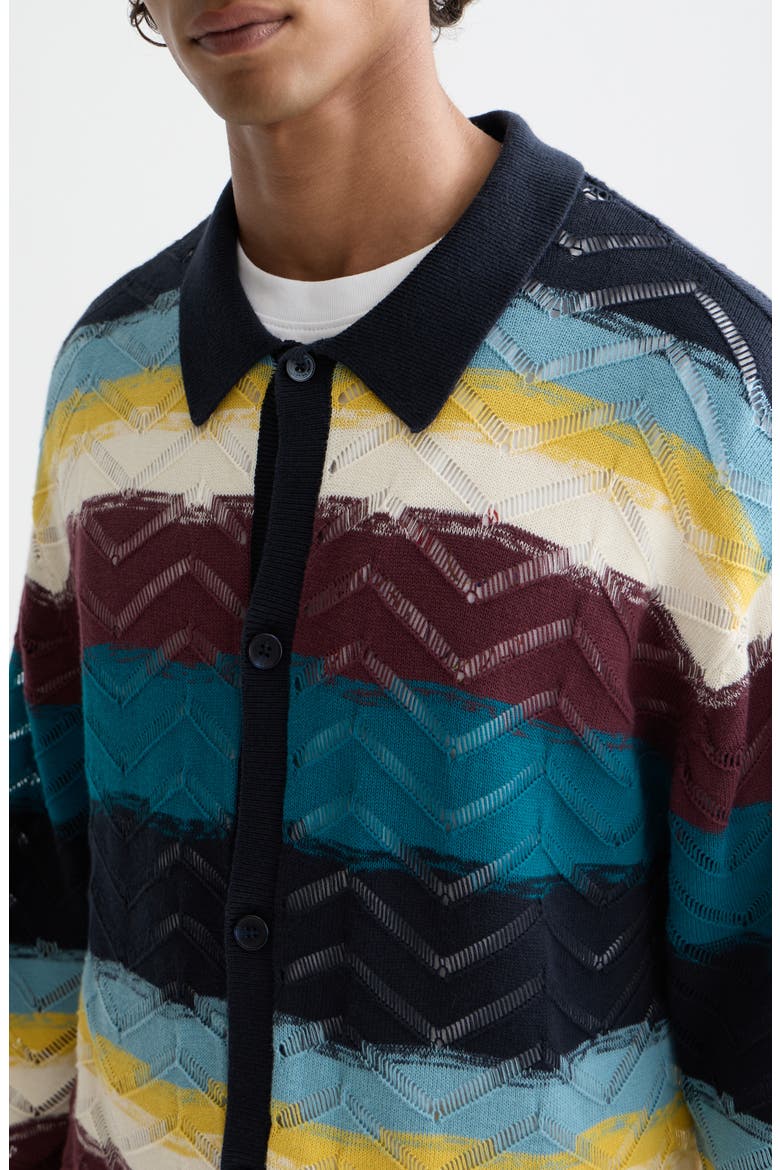 Stripe Open Knit Cardigan, Alternate, color, EL COSMICO STRIPE