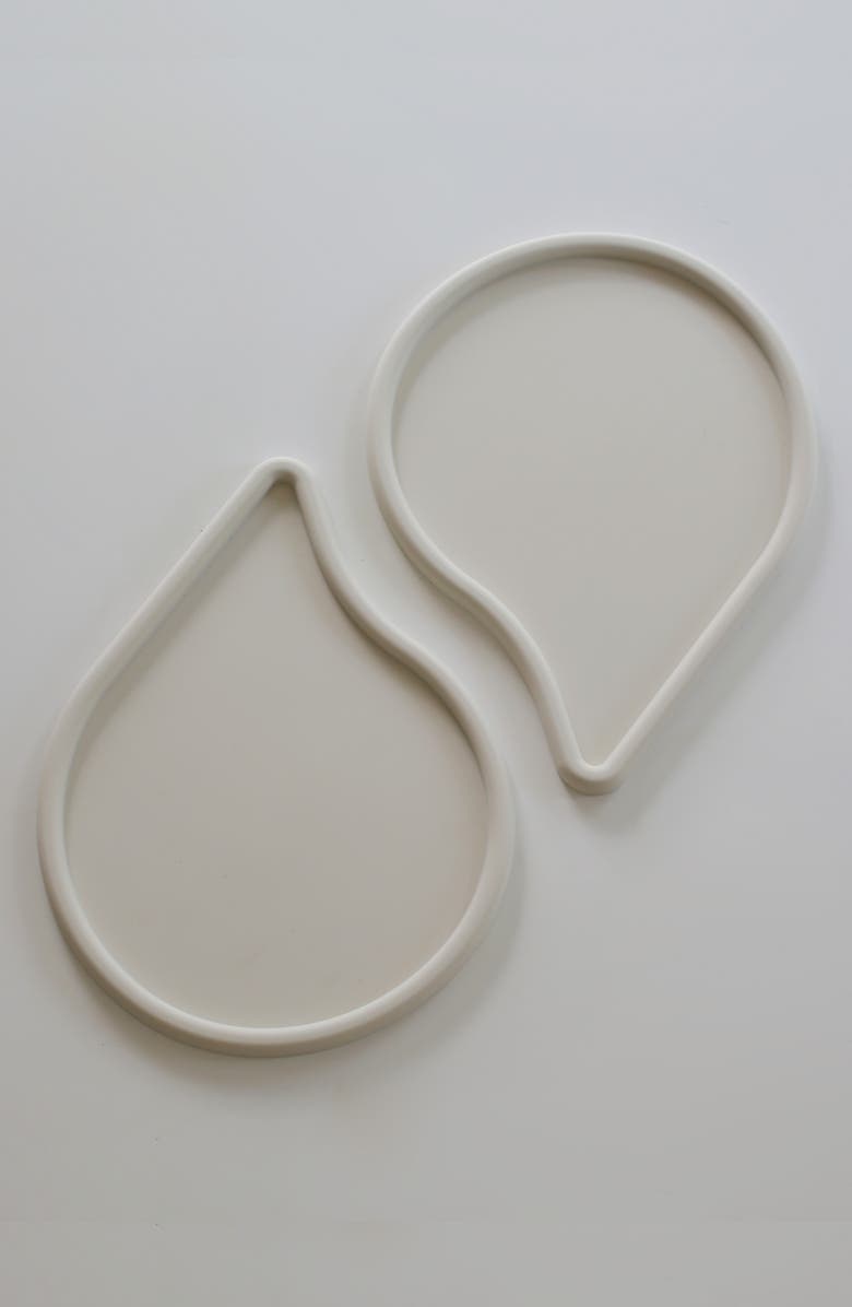 Catenary Drop Set of 2 Pet Mats, Alternate, color, White