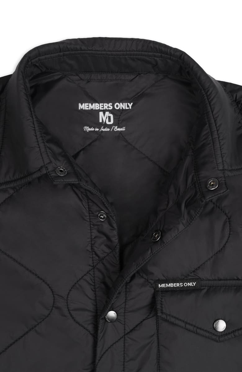 Members Only Quilted Shirt Jacket, Alternate, color, Black