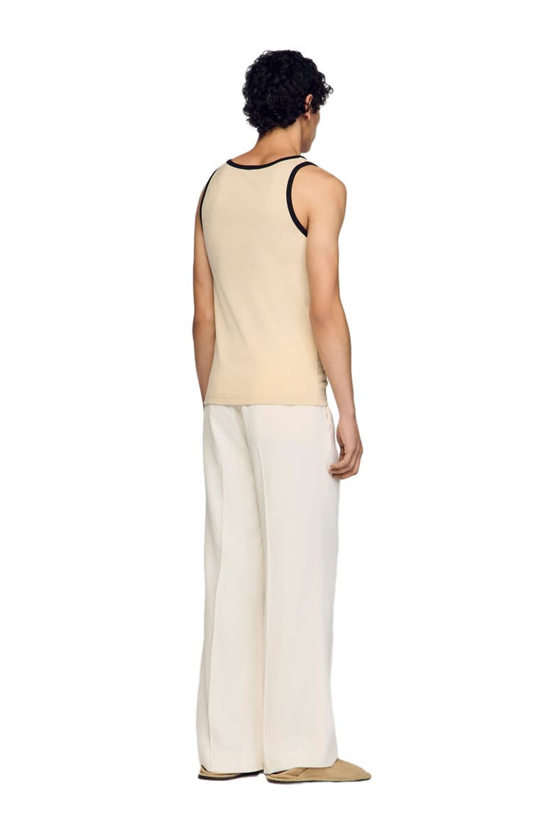 Cotton vest top with patch, Alternate, color, Sand