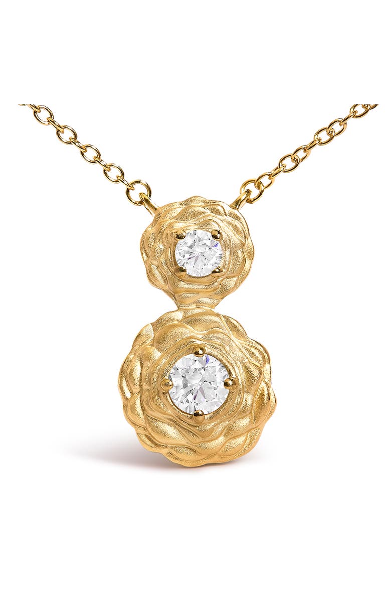 Haus of Brilliance 14K Yellow Gold Plated Sterling Silver 1/2 Cttw Lab Grown Diamond Rose Pendant Necklace, Alternate, color, Yellow Gold Over Silver