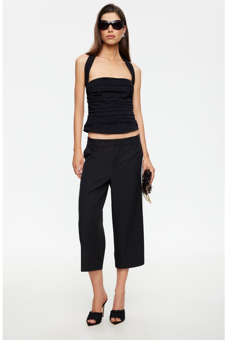 Amore Ruched Halter Top, Alternate, color, NOIR