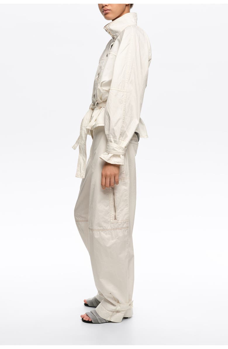 Bimba y Lola Cotton Oversize Jacket, Alternate, color, Off White