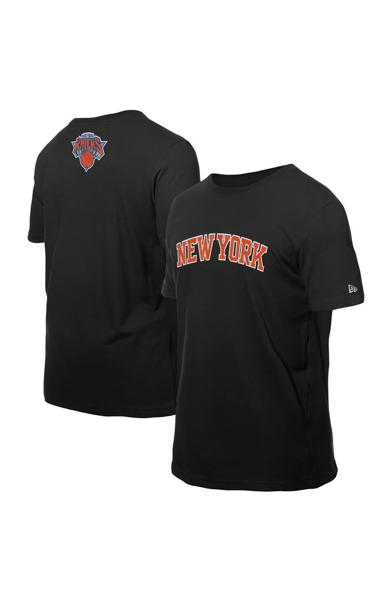 New Era Men's New Era  Black New York Knicks Premium Wordmark T-Shirt, Main, color, Black