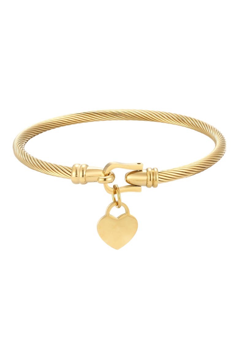 Heart Charm Cable Twist Bracelet, Main, color, GOLD