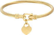 Adornia Heart Charm Cable Twist Bracelet