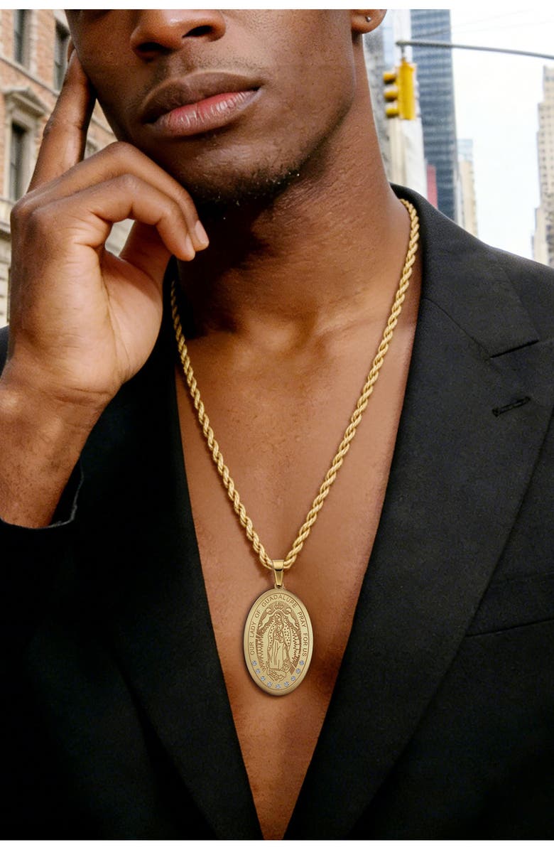 EDFORCE Men's Mary Guadalupe Pendant Necklace, Alternate, color, Gold