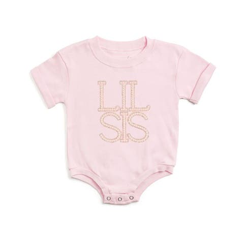 Lil Sis Pearl Patch Short Sleeve Romper (Baby)
