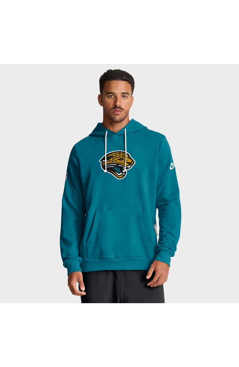 Nike Men's Nike Teal Jacksonville Jaguars Sideline Standard Issue Alt 2 Dri-FIT Hoodie, Main, color, Teal