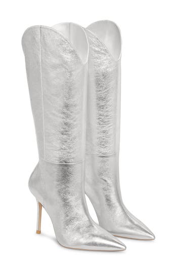 Stuart Weitzman Stuart Outrider 100 Boot In Silver