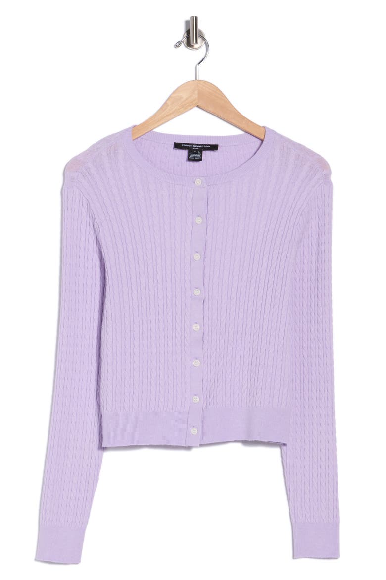 Cable Stitch Cardigan, Alternate, color, LAVENDER