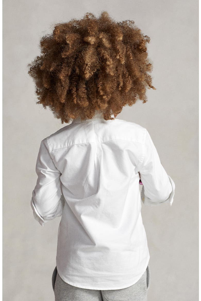 Kids' Oxford Cotton Button-Down Shirt, Alternate, color, WHITE