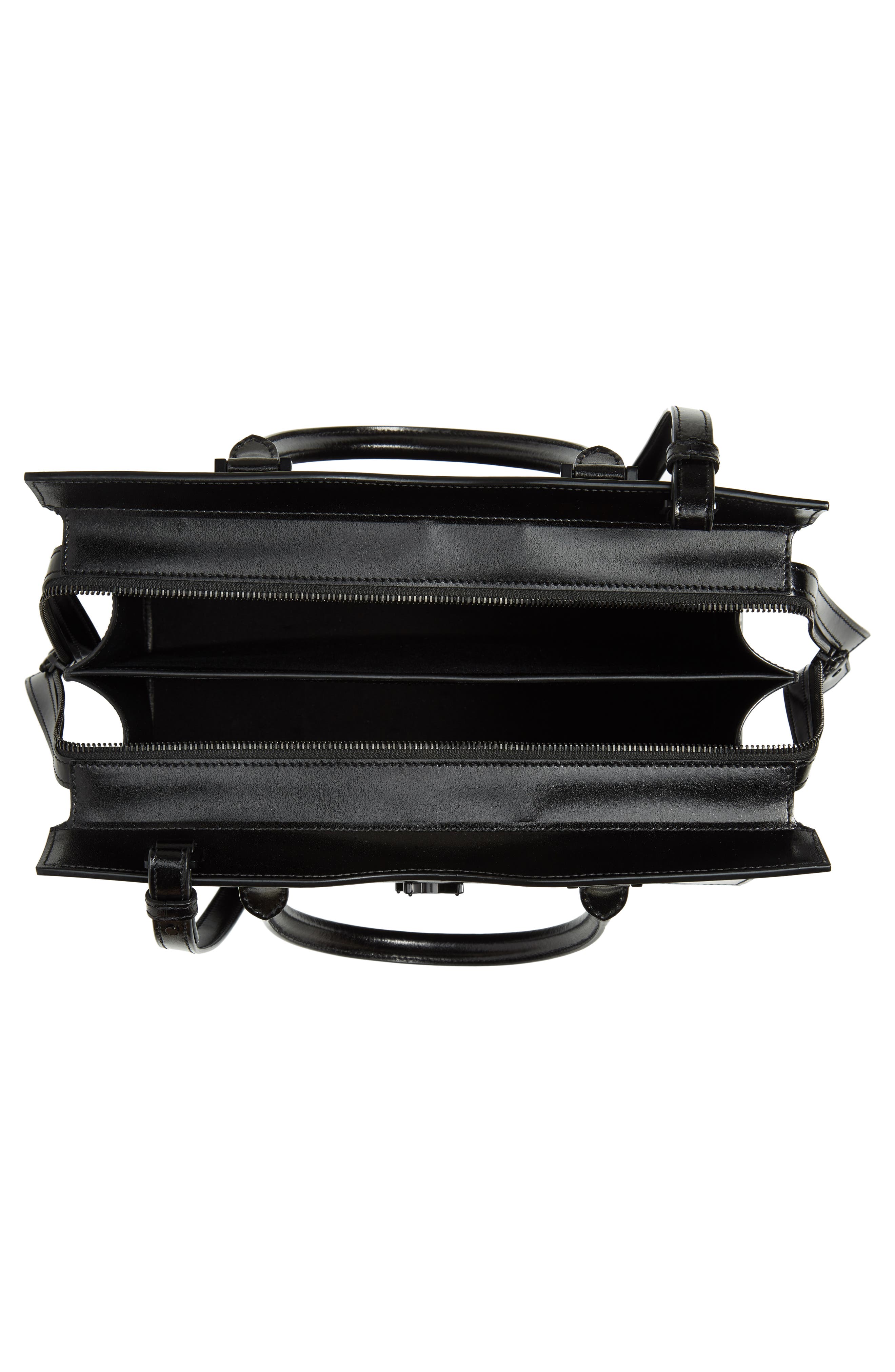 Saint Laurent Medium Uptown Cabas Leather Satchel, Alternate, color, 