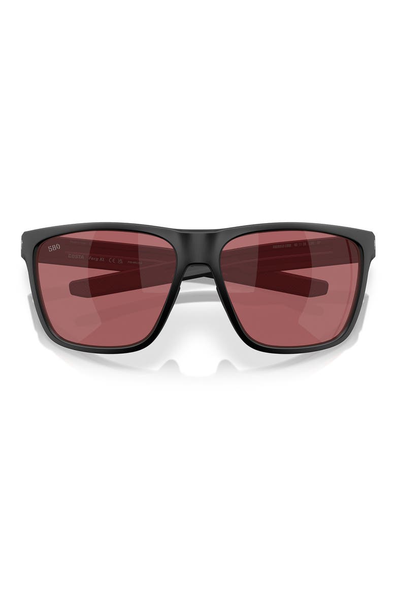 Ferg 62mm Polarized Pillow Sunglasses, Alternate, color, MATTE BLACK / ROSE 580G