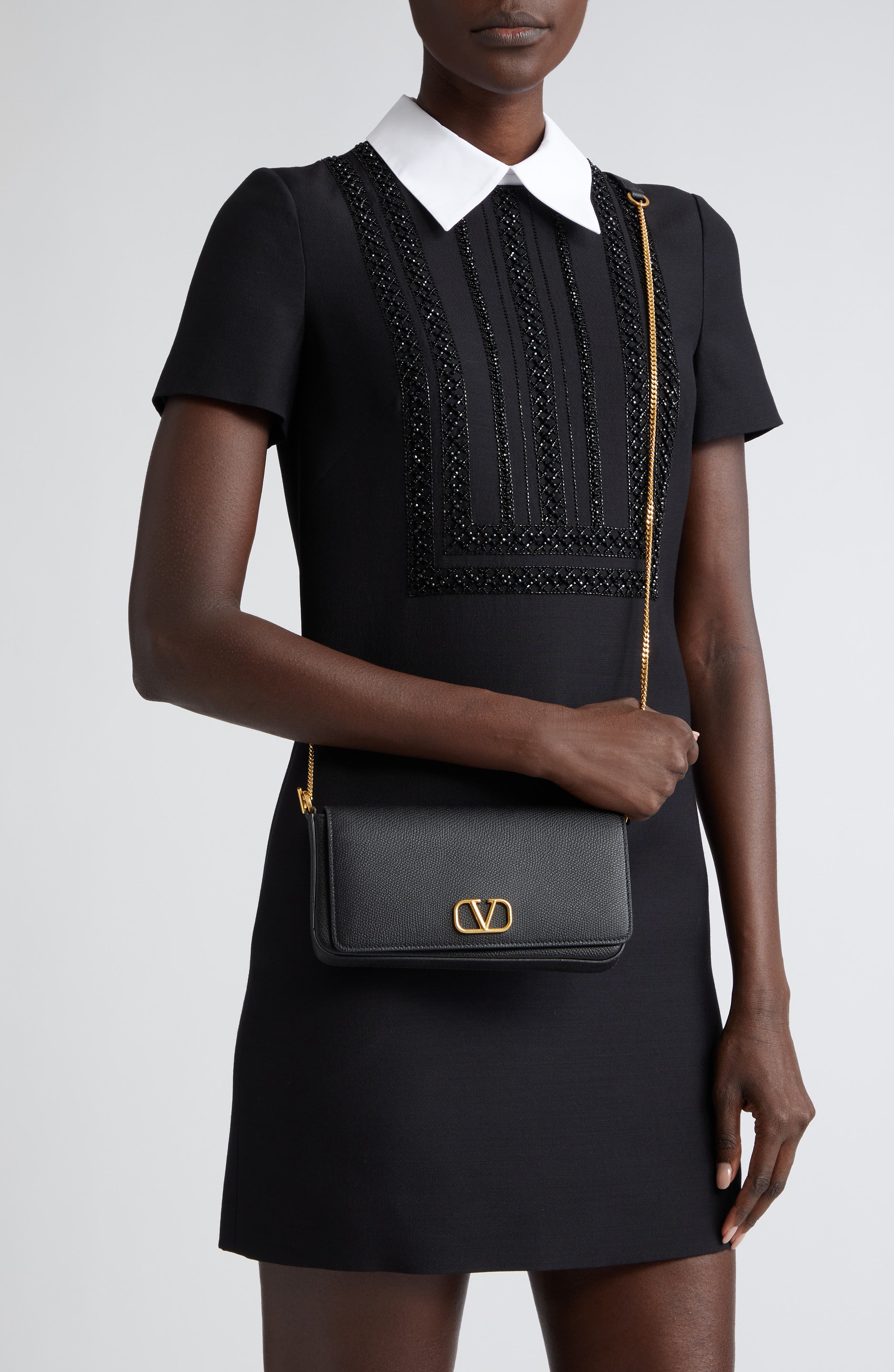 Valentino Garavani VLOGO Signature Leather Crossbody Pouch Bag, Alternate, color, 