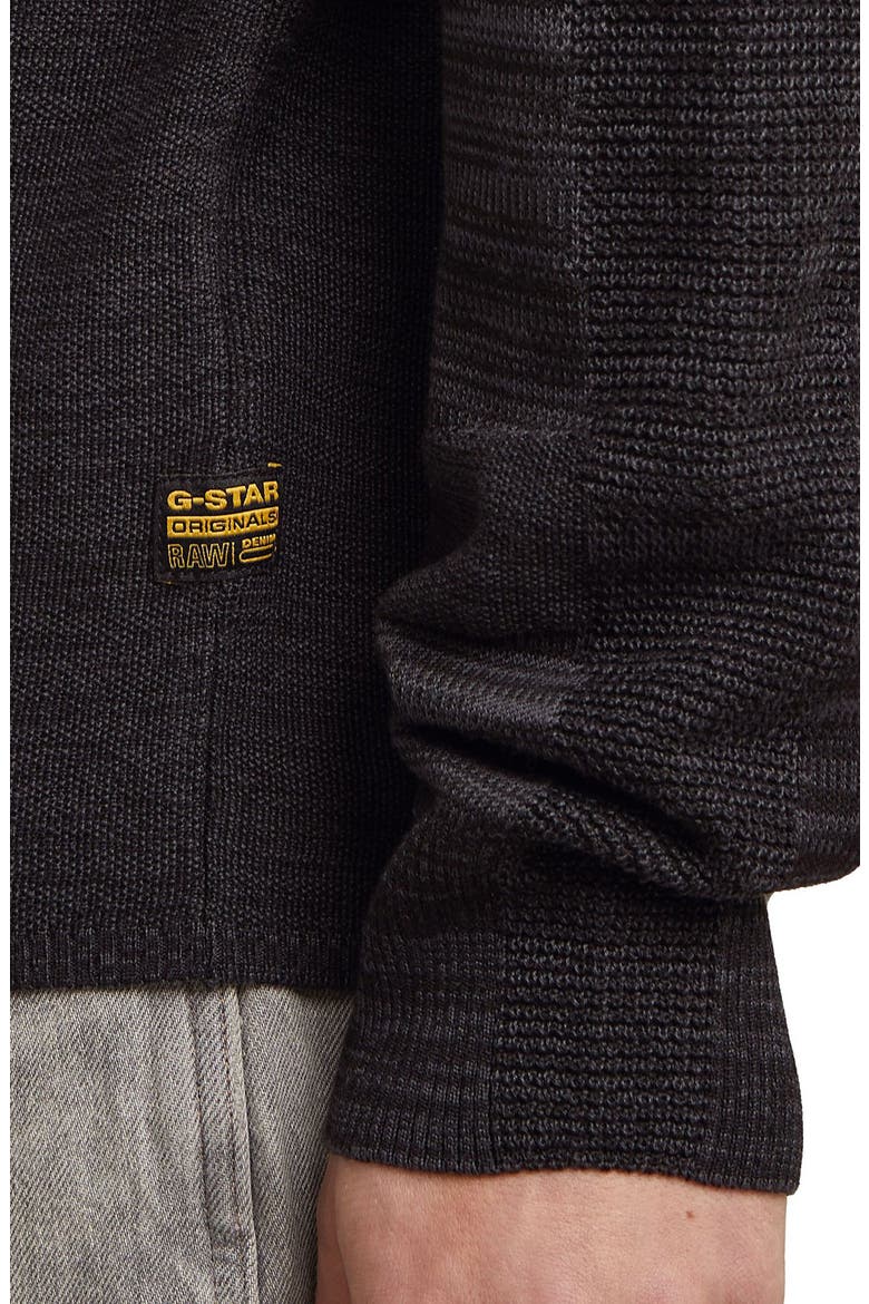 3D Biker Textureblock Crewneck Sweater, Alternate, color, DARK BLACK/ ASPHALT