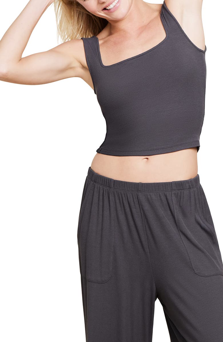 Barefoot Dreams<sup>®</sup> Ultrasoft Rib Crop Tank, Alternate, color, Carbon