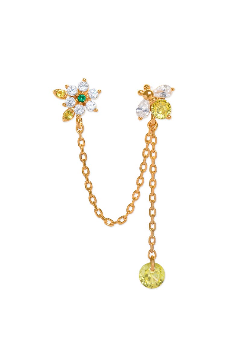 Sting Like a Bee Double Stud Earring, Main, color, GOLD