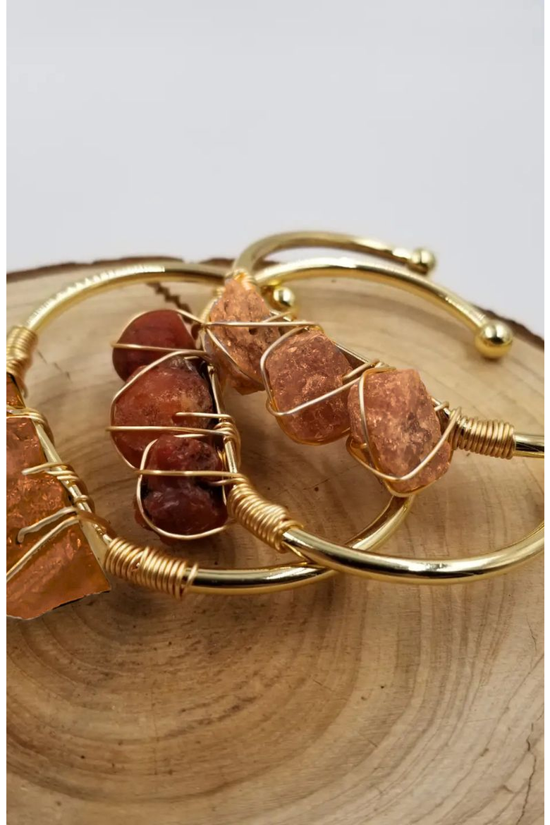 Gemstone Wire-Wrapped Bracelet, Alternate, color, Carnelian