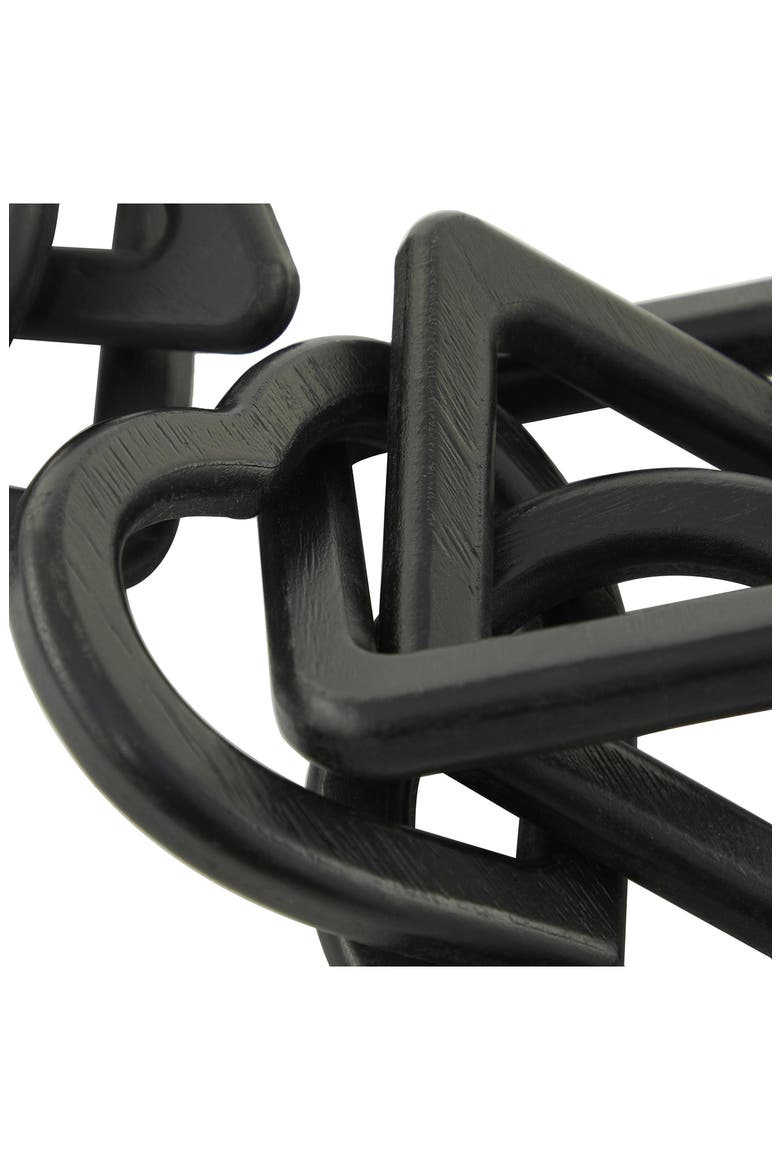 Set of 2 Chain Link Sculptures, Alternate, color, BLACK