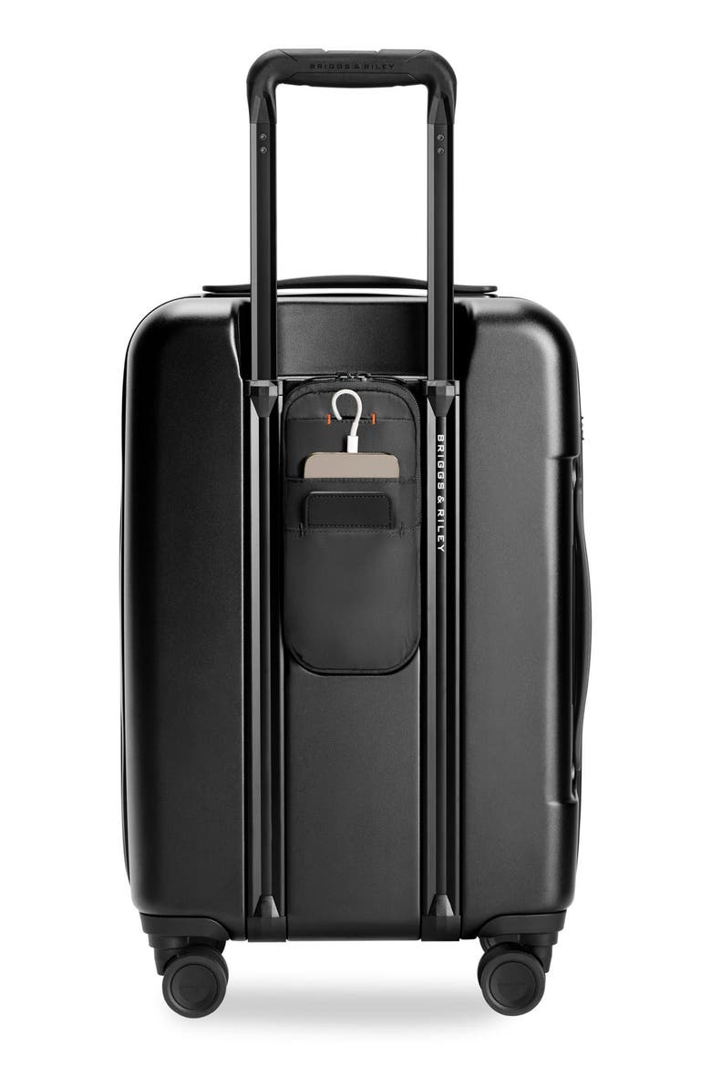 Sympatico Essential 22-Inch Front Pocket Expandable Spinner Carry-On, Alternate, color, BLACK