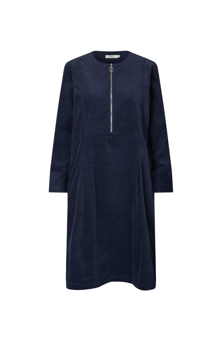 Masai Copenhagen Long Sleeve Crew Neck Zip Midi Dress, Alternate, color, Navy Blazer