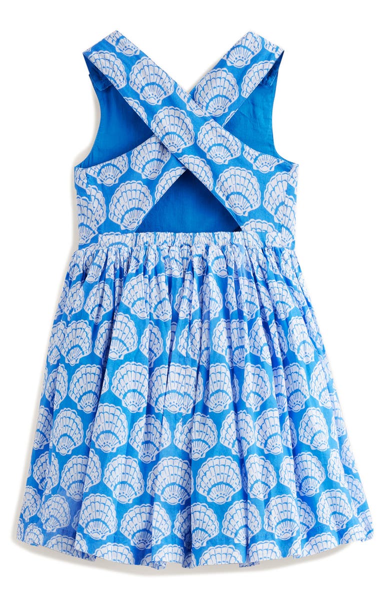 Mini Boden Kids' Shell Print Cotton Cross Back Sundress | Nordstromrack