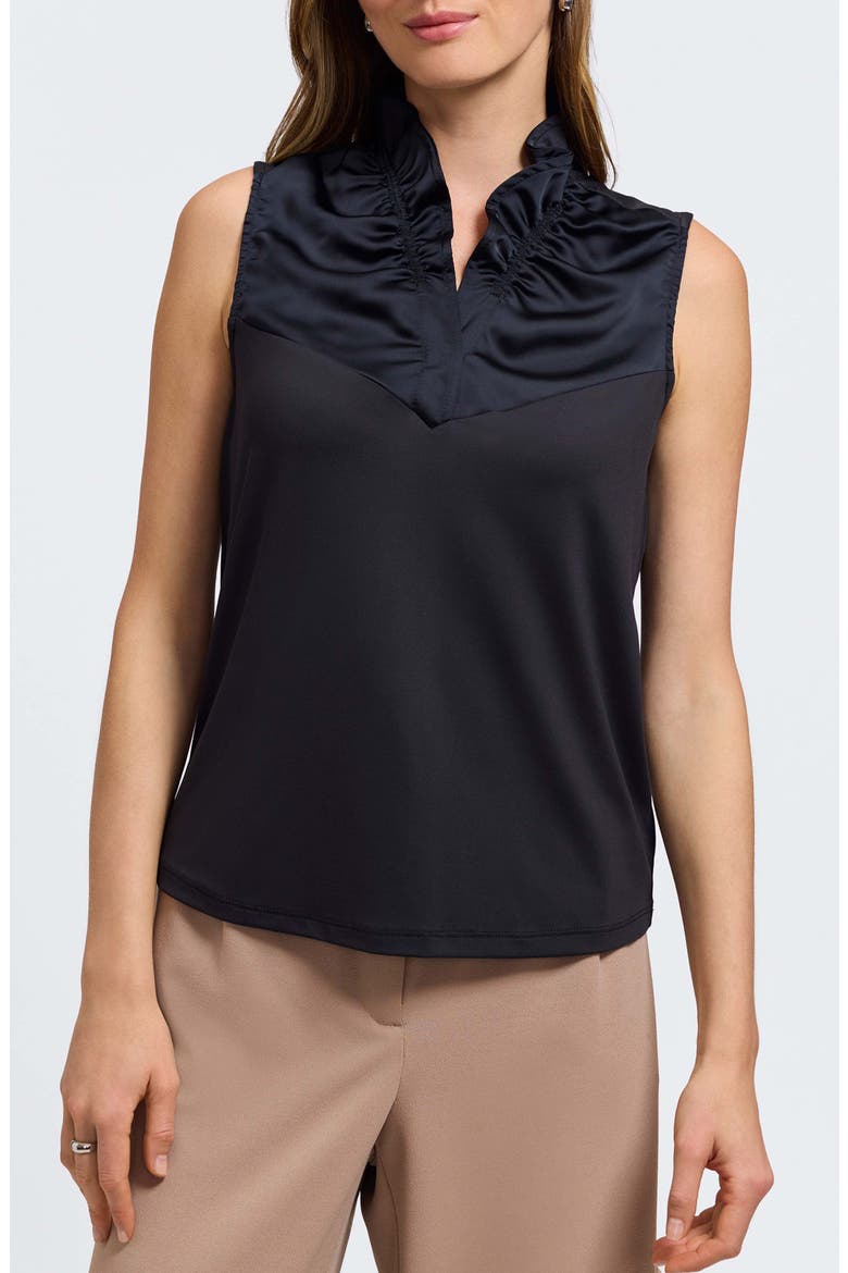 Tammy Glow Sleeveless Satin Top, Main, color, BLACK