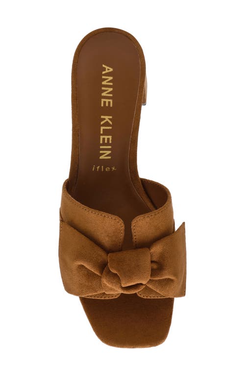 Anne Klein Kizmet Bow Slide Sandal In Brown