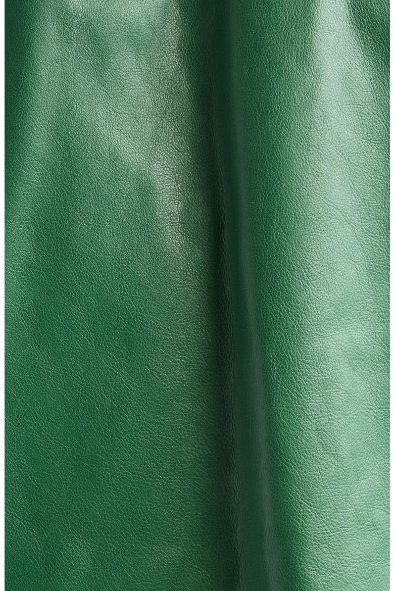 Vintage Effect Intrecciato Collar Leather Jacket, Alternate, color, 3086 MALACHITE