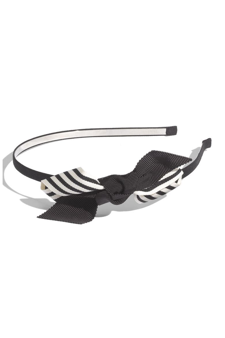 Accessories 'Prepster Stripe Bow' Headband, Main, color, BLACK