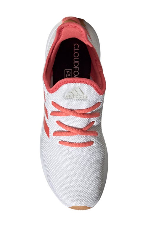 Adidas Originals Adidas Cloudfoam Pure Running Shoe In White/preloved Scarlet/grey