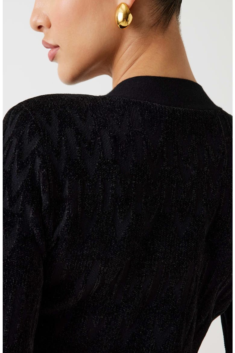 Adele Logo Jacquard Long Sleeve Chenille Sweater Dress, Alternate, color, JBLACK-BLACK