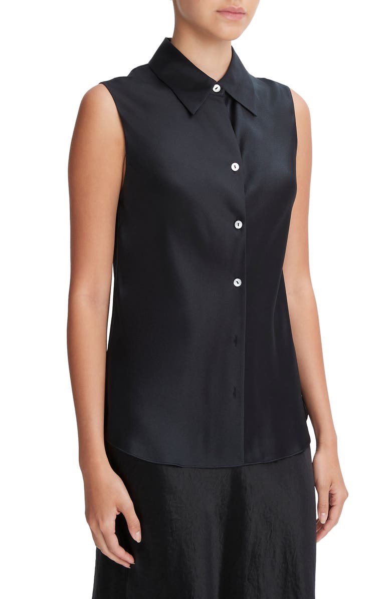 Vince Silk Button-Up Blouse, Alternate, color,