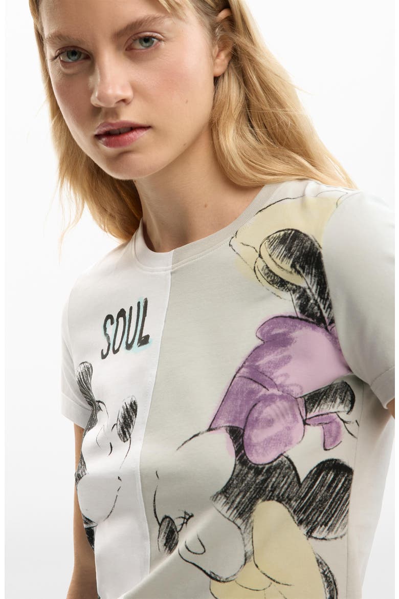 Mickey & Minnie Mouse Paneled Graphic T-Shirt, Alternate, color, WHITE