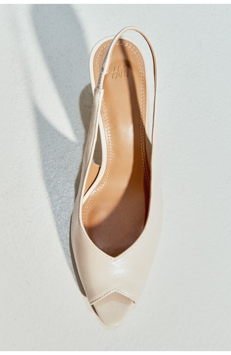 H&M Slingback pumps, Main, color, Cream