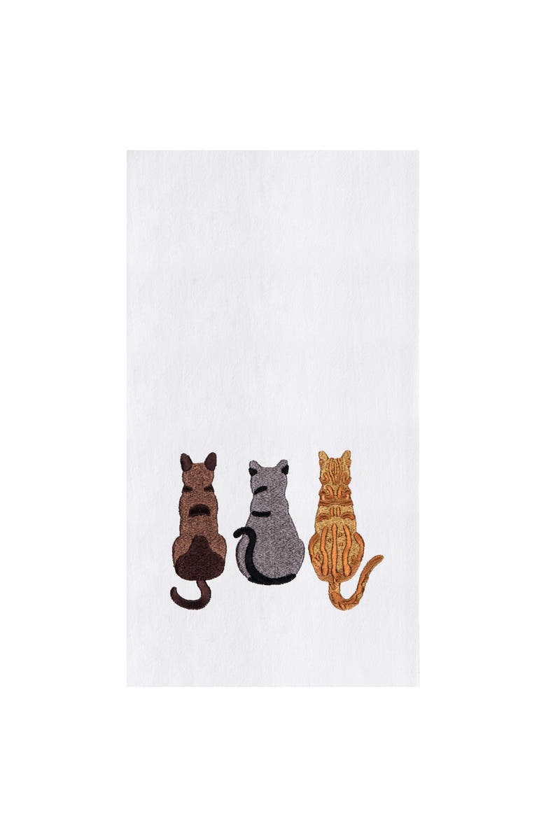 C&F Home Cat Tails Trio Kitchen and Bathroom Embroidered Hand Towel, Main, color, Gray