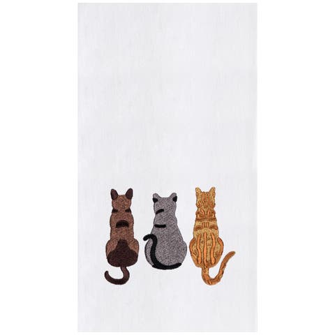 Cat Tails Trio Kitchen and Bathroom Embroidered Hand Towel
