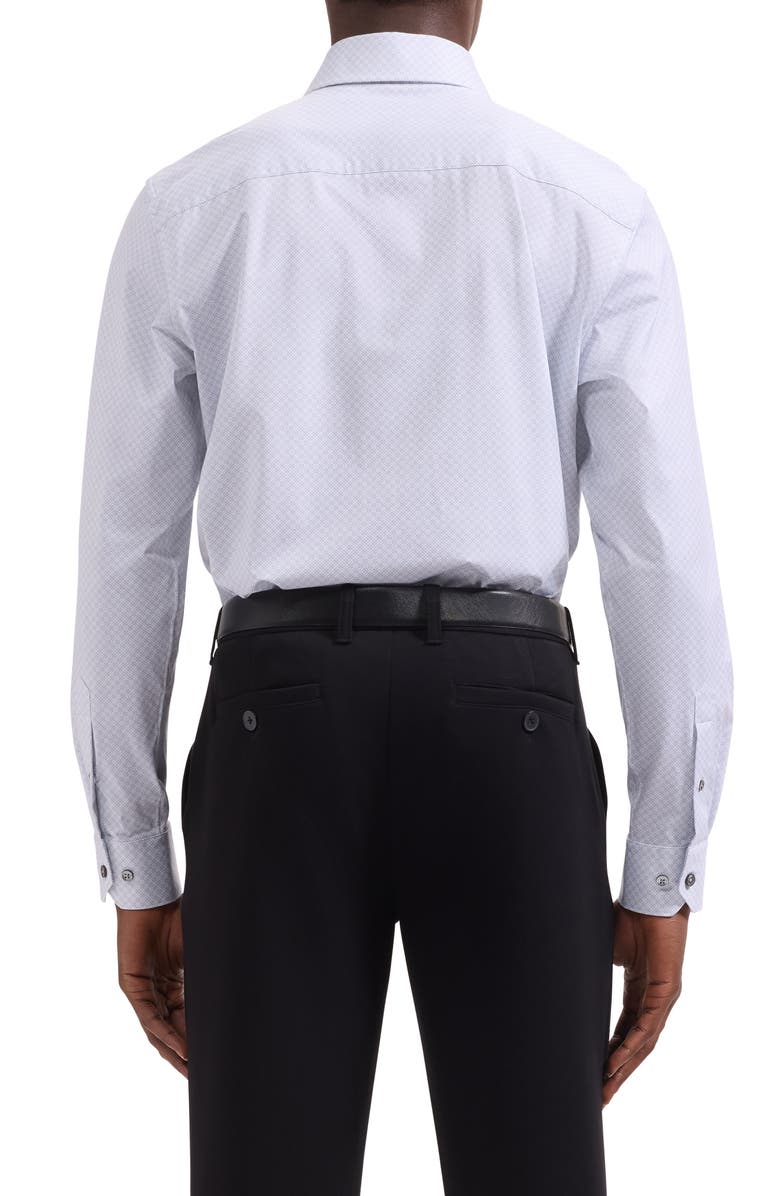 Bugatchi Devon OoohCotton<sup>®</sup> Geo Print Button-Up Shirt, Alternate, color, Platinum