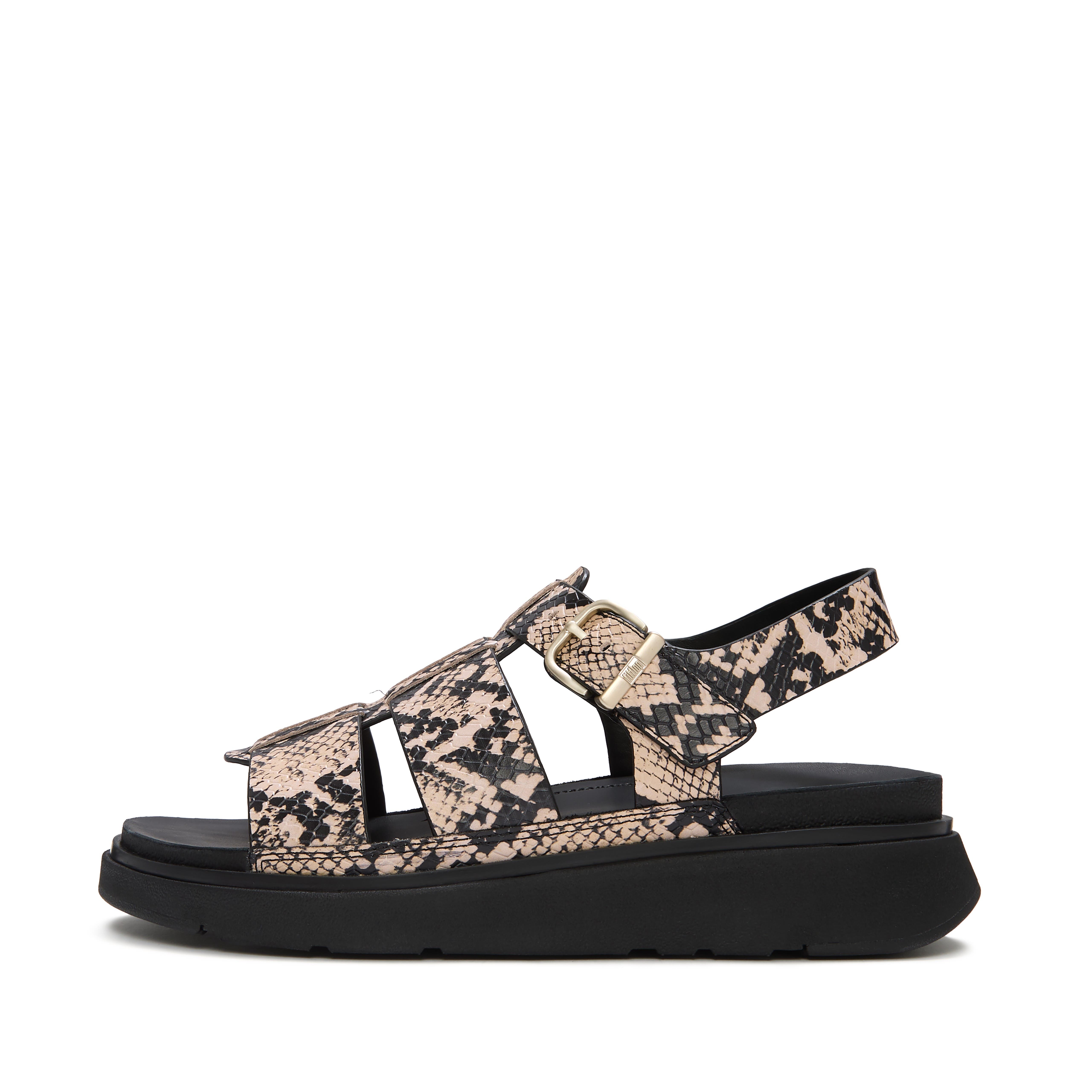 Gen FF Snake Fisherman Sandals, Alternate, color, Hazy Taupe/Black